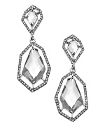 Blu Bijoux Angular Crystal Double Drop Earrings